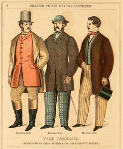 Вырезка из Альманаха моды для джентльменов, 1863 - осенние фасоны