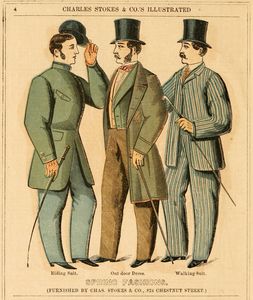 Вырезка из Альманаха моды для джентльменов, 1863 - весенние фасоны