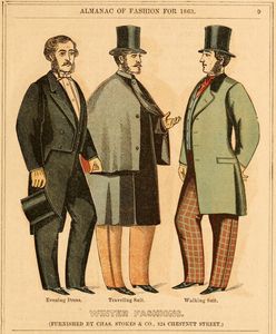 Вырезка из Альманаха моды для джентльменов, 1863 - зимние фасоны